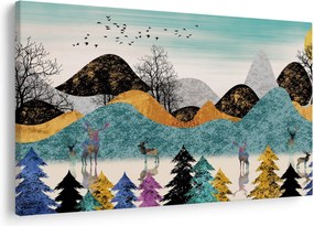 Grafikus kép szarvas (90x60 cm)
