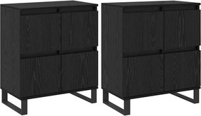 vidaXL Széf 2 pcs Fekete tölgy 60 x 35 x 70 cm