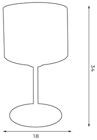 Asztali lámpa ARDEN 1xE27/60W/230V á. 18 cm fekete/arany