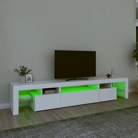 fehér TV-szekrény LED-lámpákkal 215x36,5x40 cm