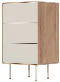 Fehér-natúr színű tölgyfa magas komód 60x100 cm Fina – Gazzda