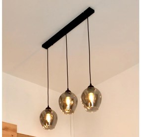 Csillár zsinóron LILI 3xE27/15W/230V fekete/szürke