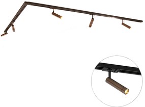 Modern sínrendszer 5 spotlámpával, sötét bronz, 1 fázisú - Iconic Ivy