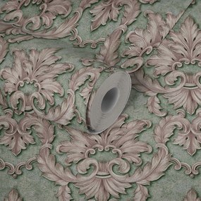 Arany tapéta Dísz Zöld fényes 3D hatás Vinil Flizelin 10 m