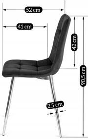 Fekete Bársony Étkezőszék. CESAR