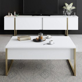 Luxe White and Gold konferenciaasztal