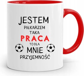 Piros Bögre Labdarúgónak Én Vagyok A Focista A Fénykép Nyomtatásával