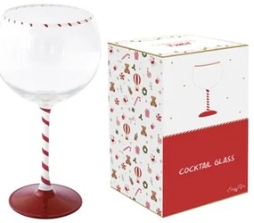 Karácsonyi koktél / Gines üveg pohár 500 ml díszdobozban Christmas Twist