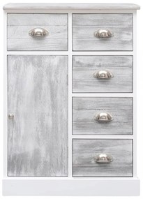 10 fiókos szürke fa tálalószekrény 113 x 30 x 79 cm