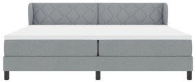 Boxspring Ágy Matrac nélkül Világosszürke 200x200 cm Szövet