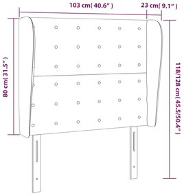 fekete szövet fejtámla szárnyakkal 103 x 23 x 118/128 cm