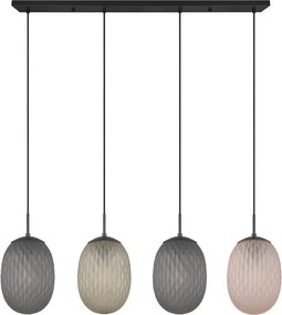 Matt fekete függőlámpa üveg búrával Facette – Trio