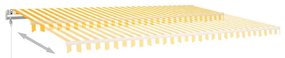 sárga-fehér szélérzékelős és LED-es napellenző 500 x 300 cm