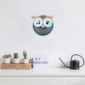 Owl 3 ezüst fém faldekoráció