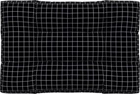 vidaXL fekete kockás szövet raklappárna 120 x 80 x 12 cm