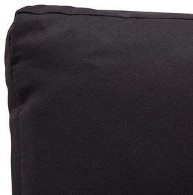 fekete polyrattan kétszemélyes kerti kanapé párnákkal 124 cm