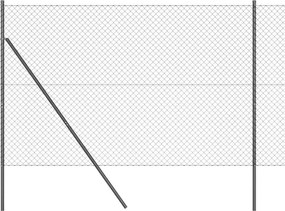 vidaXL Kerítésoszlop Szürke 10 x 1,6 m (40 x 40 mm rács) Acél és PVC