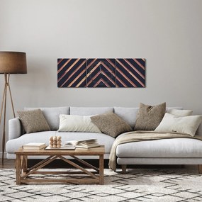 Egy fa motívum képe fekete alapon (órával) (90x30 cm)