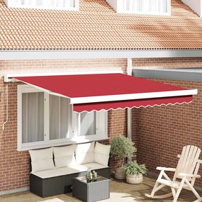 Behúzható napellenző Piros 300 x 250 cm Szövet, Fém