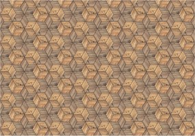 Flizelin fotótapéta Kockák 3D illúzió fa geometria 300x210 +ragasztó