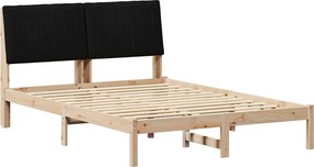 vidaXL Ágykeret fejtámlával Barna 135 x 190 cm Tömör fenyőfa