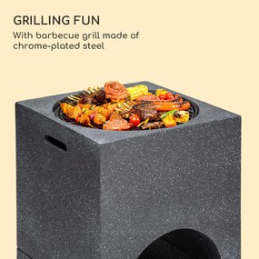 Monolith, tűzrakóhely grillel, MGO és acél fedél, szikrafogó