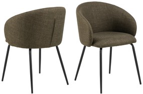 MAZZONI EXPORT CLARA Olívazöld (Basel 77 szövet)/fekete lábak - MODERN KÁRPITOZOTT KAGYLÓSZÉK LOFT STÍLUSÚ NAPPALIBA/ÉTKEZŐBE/IRODÁBA