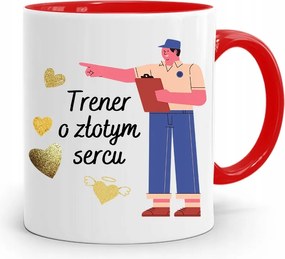 Edzőnőnek Edzőterem Bögre Piros, fényképes nyomott mintával