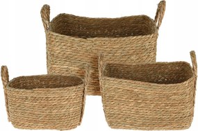Tárolókosár Fogantyúkkal kosár szett x3 Fonott Kosár