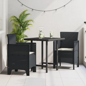 Kerti Szék 2 db Antracit, Krém Műanyag Rattan Standart Tartós