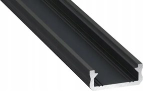 Alu Profil D Típusú Led-es Felületkezelő Fekete 2m
