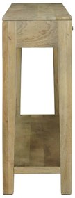 vidaXL Konzolasztal Természetes szürke 110 x 30 x 80 cm Tömör Mangófát