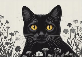 Dekoratív Fotótapéta Hálószoba Virágok macska 312x219 Ragasztó