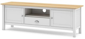 Fehér-natúr színű borovi fenyő TV-állvány 158x53 cm Misti – Marckeric
