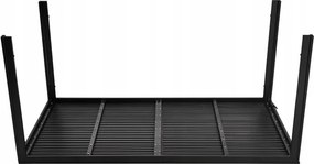 Kerti asztal, MultiGarden SAK-156, fekete, 156 x 78 cm, 6 személyes, magasság: 74 cm, fahatású műanyag asztallap, porszórt acél váz, teherbírás: 150 kg