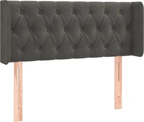 vidaXL sötétszürke bársony fejtámla szárnyakkal 93x16x78/88 cm