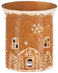 Kerámia aromalámpa mézeskalács házikó, barna