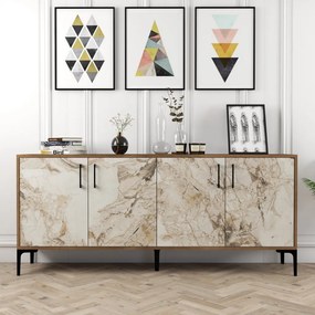 Kiev - Walnut, White Marble