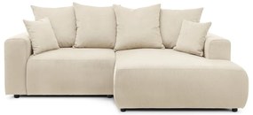 Krémszínű bársony sarokkanapé Enjoy – Bobochic Paris