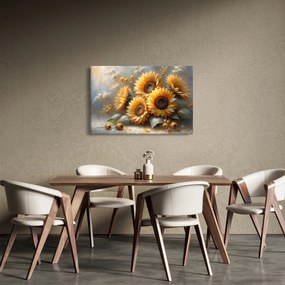 Kép - Napraforgók festménye (90x60 cm)