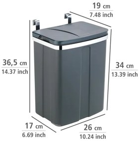 WENKO 54903100 - Ajtóra szerelhető kosár 26x36,5 cm szürke/ezüst