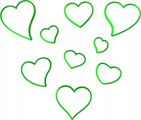 9x Forma Lyukasztó Valentin-nap Szív Szett No3