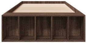 barna tölgyszínű szerelt fa ágykeret 100 x 200 cm