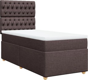 vidaXL sötétbarna szövet rugós ágy matraccal 80 x 200 cm