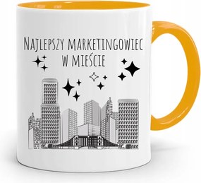 Marketingeseknek Marketing Bögre Sárga Ajándék fényképes nyomtatással