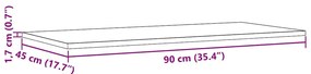 2 db tömör fenyőfa téglalap alakú asztallap 90 x 45 x 1,7 cm