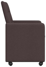 Kerekes Étkező Székek 2 pcs sötétbarna 58 x 65 x 94 cm szövet