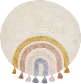 Elefántcsont színű mosható-kézi szövésű pamut gyerek szőnyeg ø100 cm Tadea – Kave Home