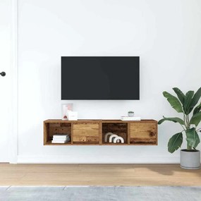 2 db antik fa szerelt fa fali TV-szekrény 60x31x25,5 cm