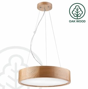 Csillár zsinóron OAK 2xE27/60W/230V tölgy ø 37 cm